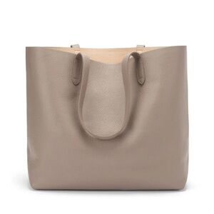 Cuyana Classic Taupe Leather Tote